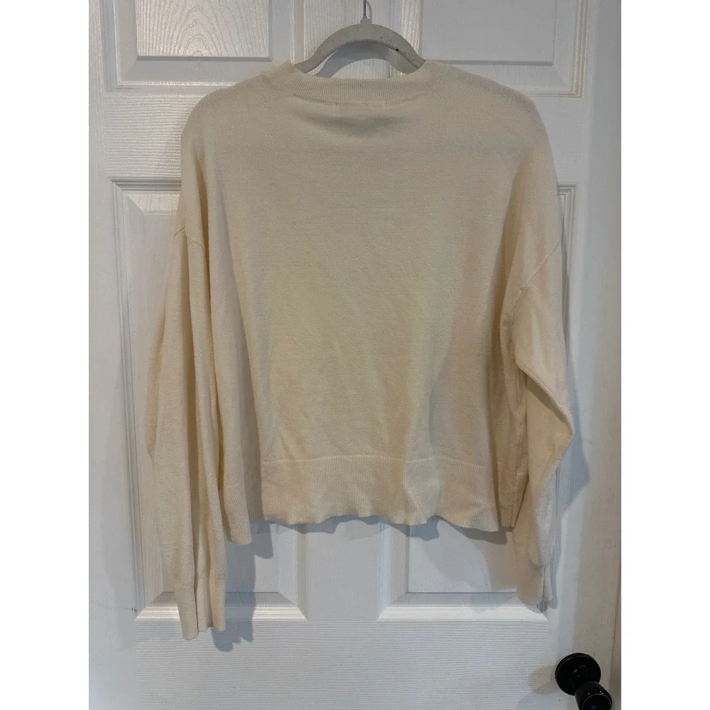 Bridgerton Netflix Cream Lace Bow Applique Sweater XL BRIR002A Regencycore